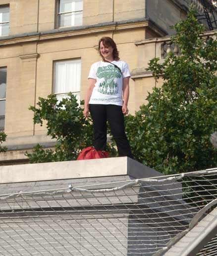 NOGOE supporter on 4th plinth